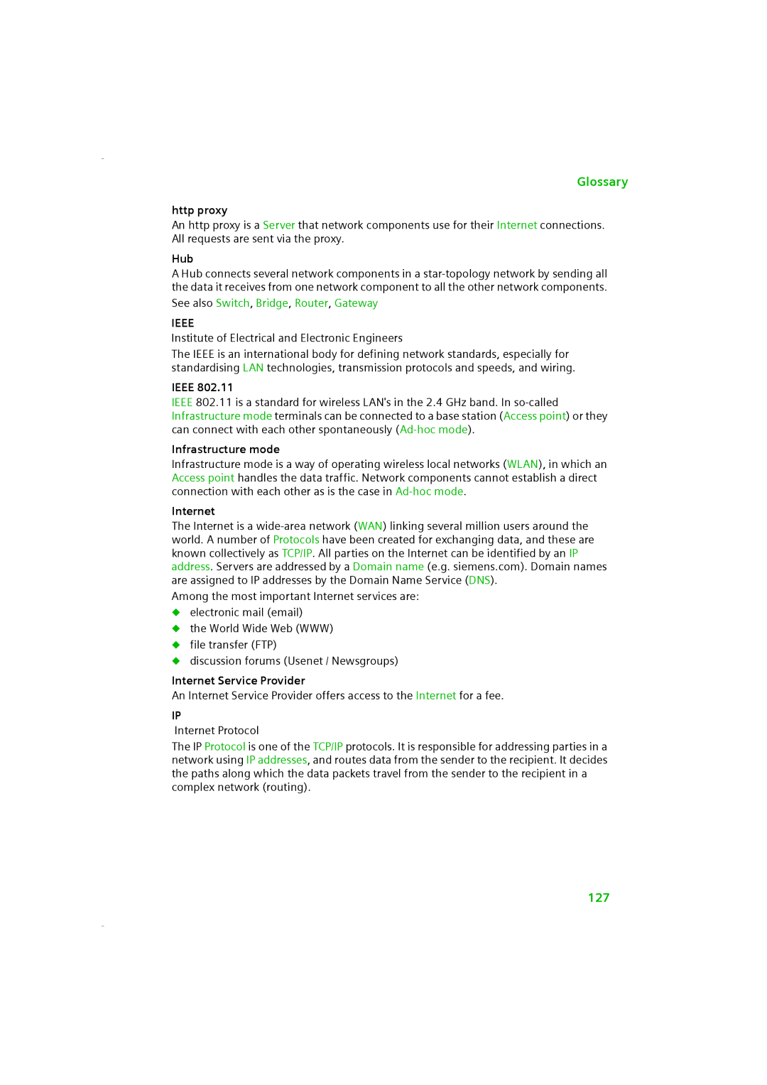 Siemens SE505 manual Ieee 