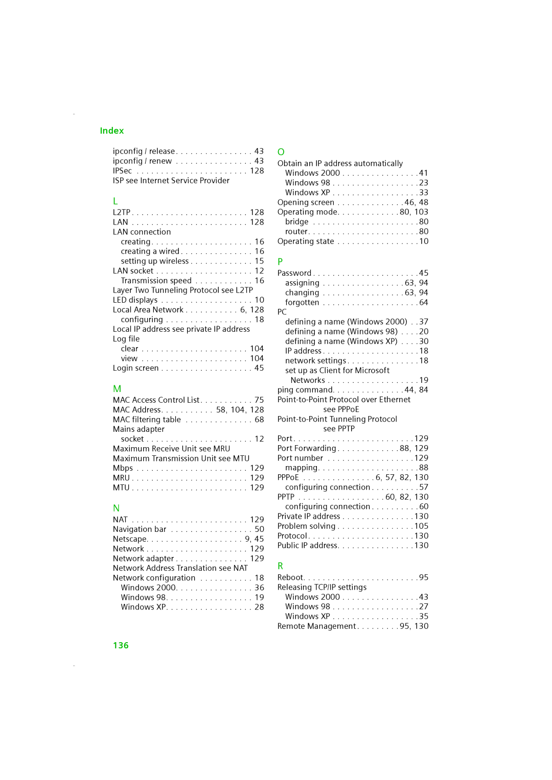 Siemens SE505 manual 136 