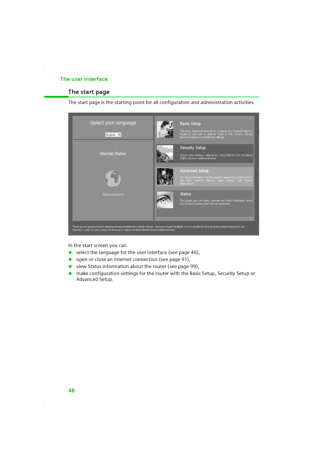 Siemens SE505 manual Start 