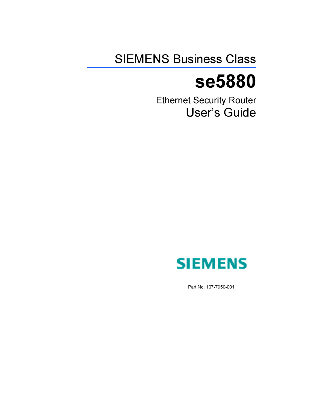 Siemens se5880 manual Se5880 