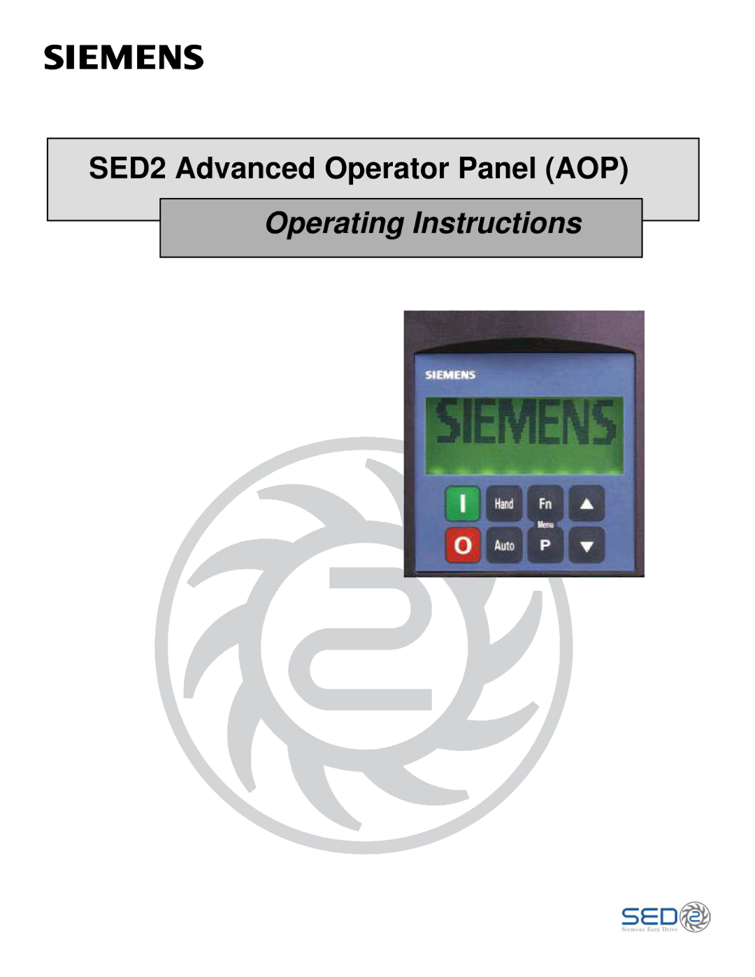 Siemens manual SED2 Advanced Operator Panel AOP 