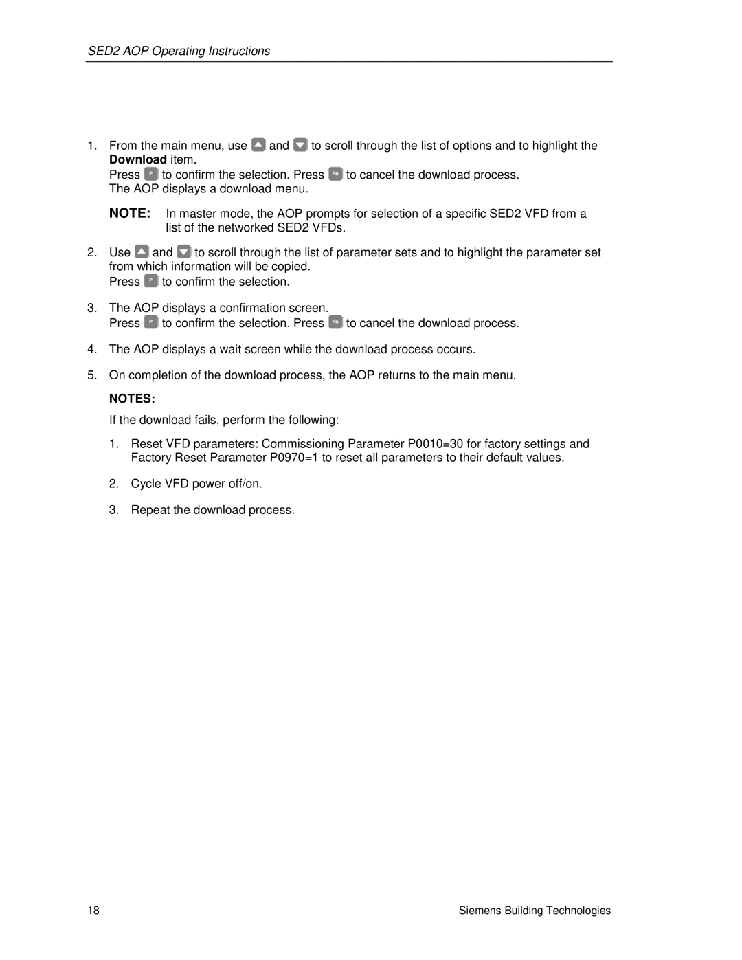 Siemens manual SED2 AOP Operating Instructions 