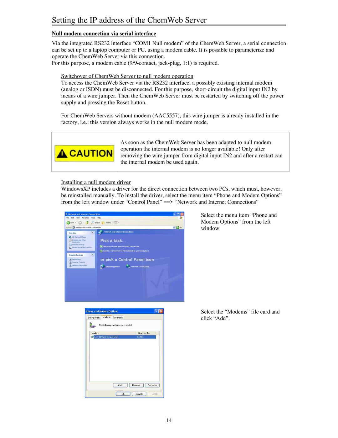 Siemens Server manual Null modem connection via serial interface 