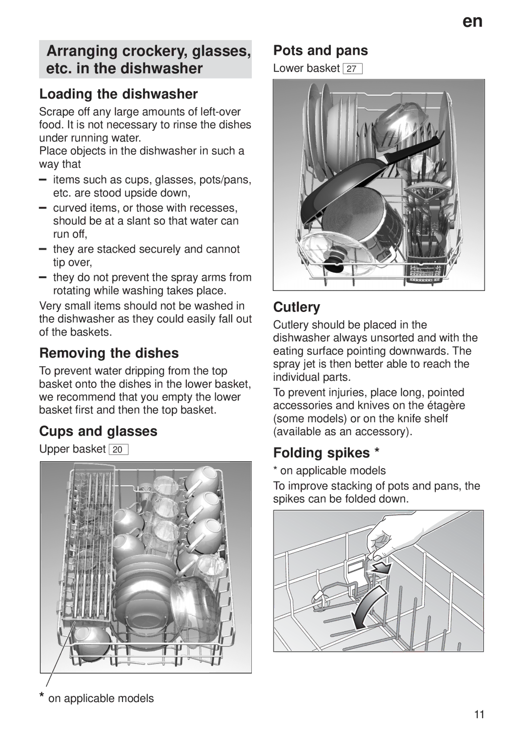 Siemens 9000006261(8401), SF64M330GB/15 manual Arranging crockery, glasses, etc. in the dishwasher 