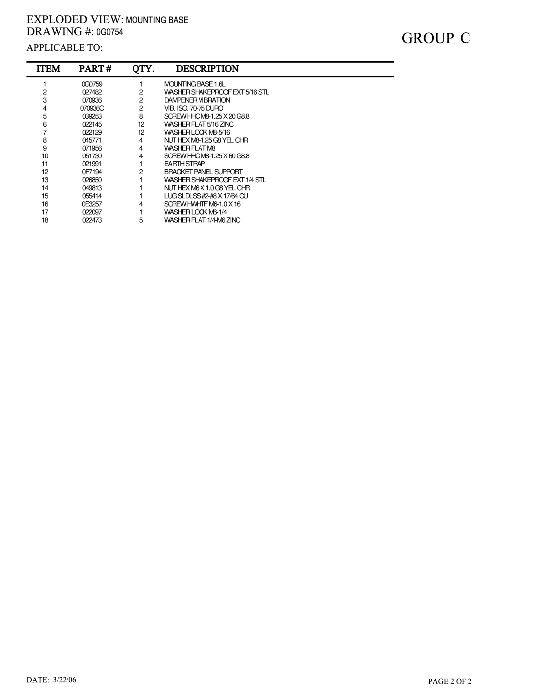 Siemens SG020 owner manual Mounting Base 1.6L 