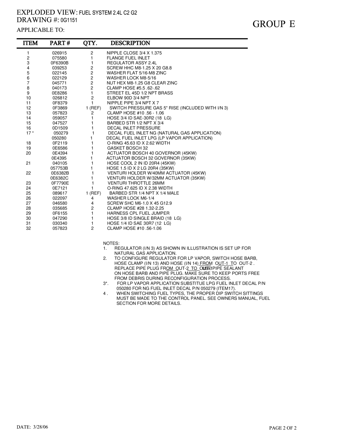 Siemens SG035 owner manual Flange Fuel Inlet 