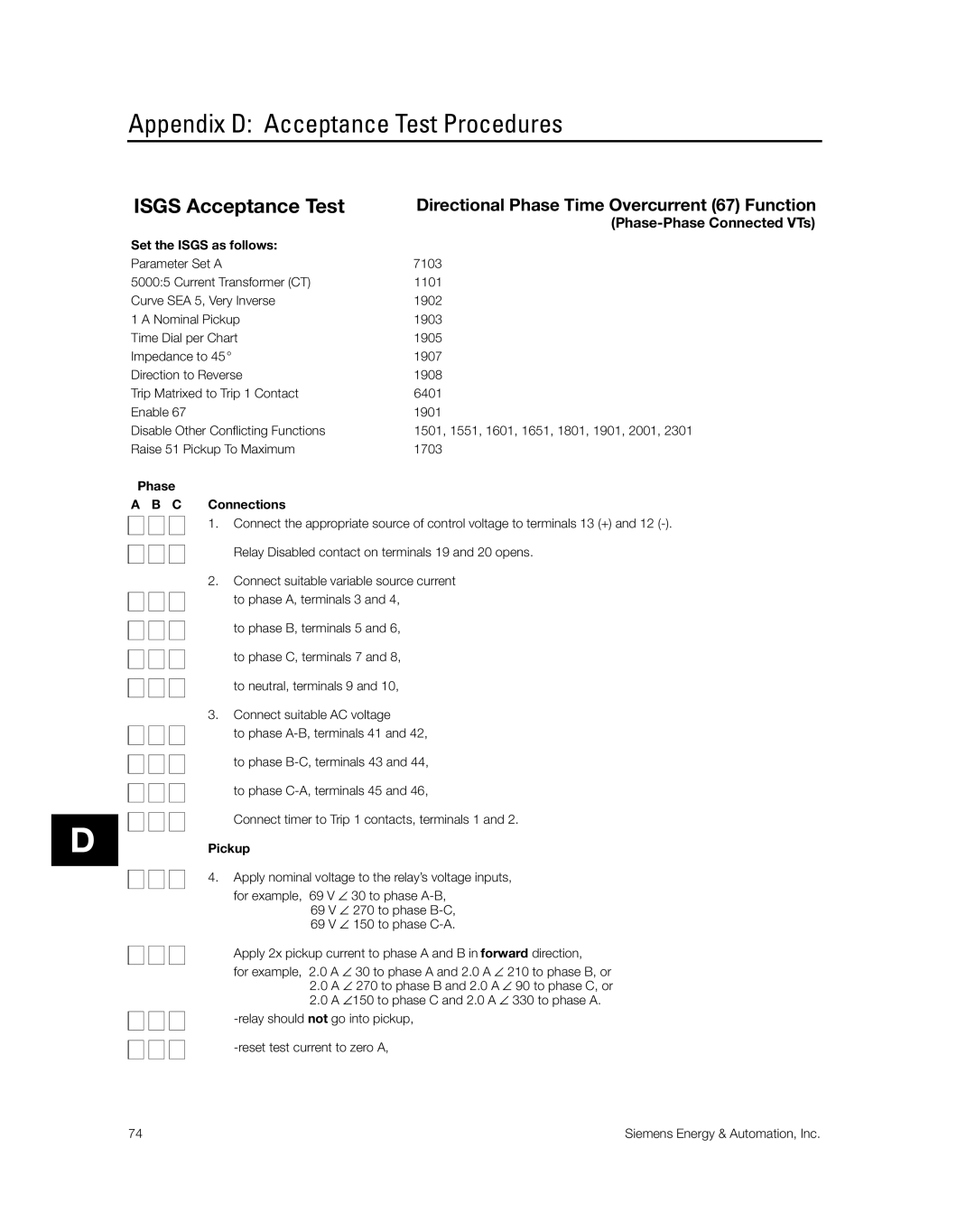 Siemens SG8158-00 manual Phase-Phase Connected VTs 