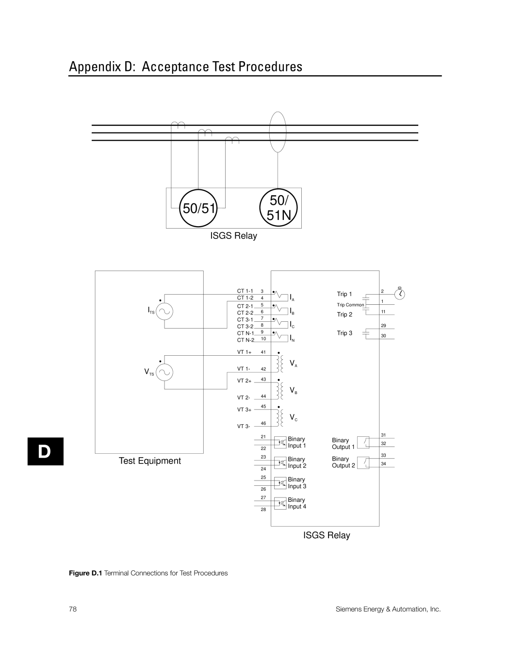 Siemens SG8158-00 manual 50/51 51N 