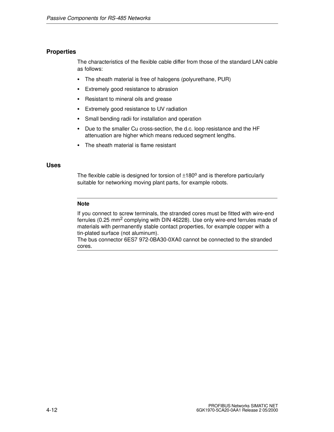 Siemens SIMATIC NET PROFIBUS manual Properties 