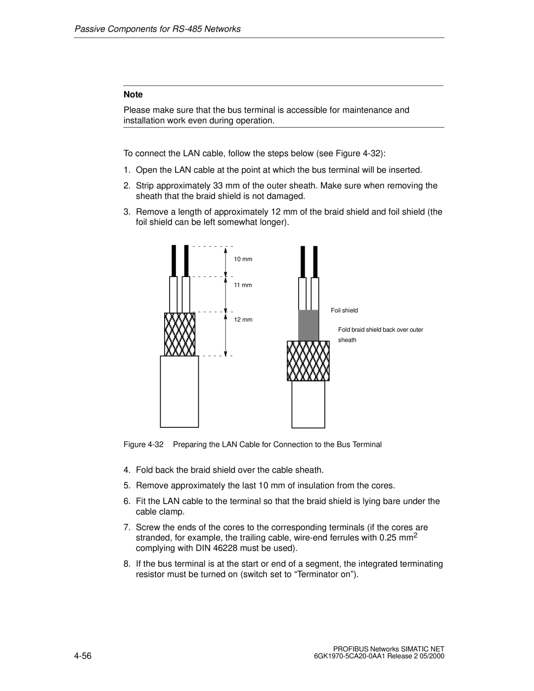 Siemens SIMATIC NET PROFIBUS manual Passive Components for RS-485 Networks 