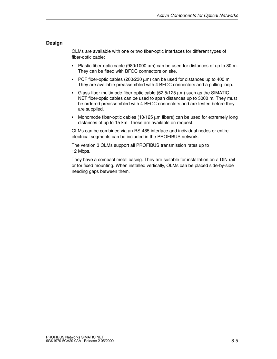 Siemens SIMATIC NET PROFIBUS manual Design 