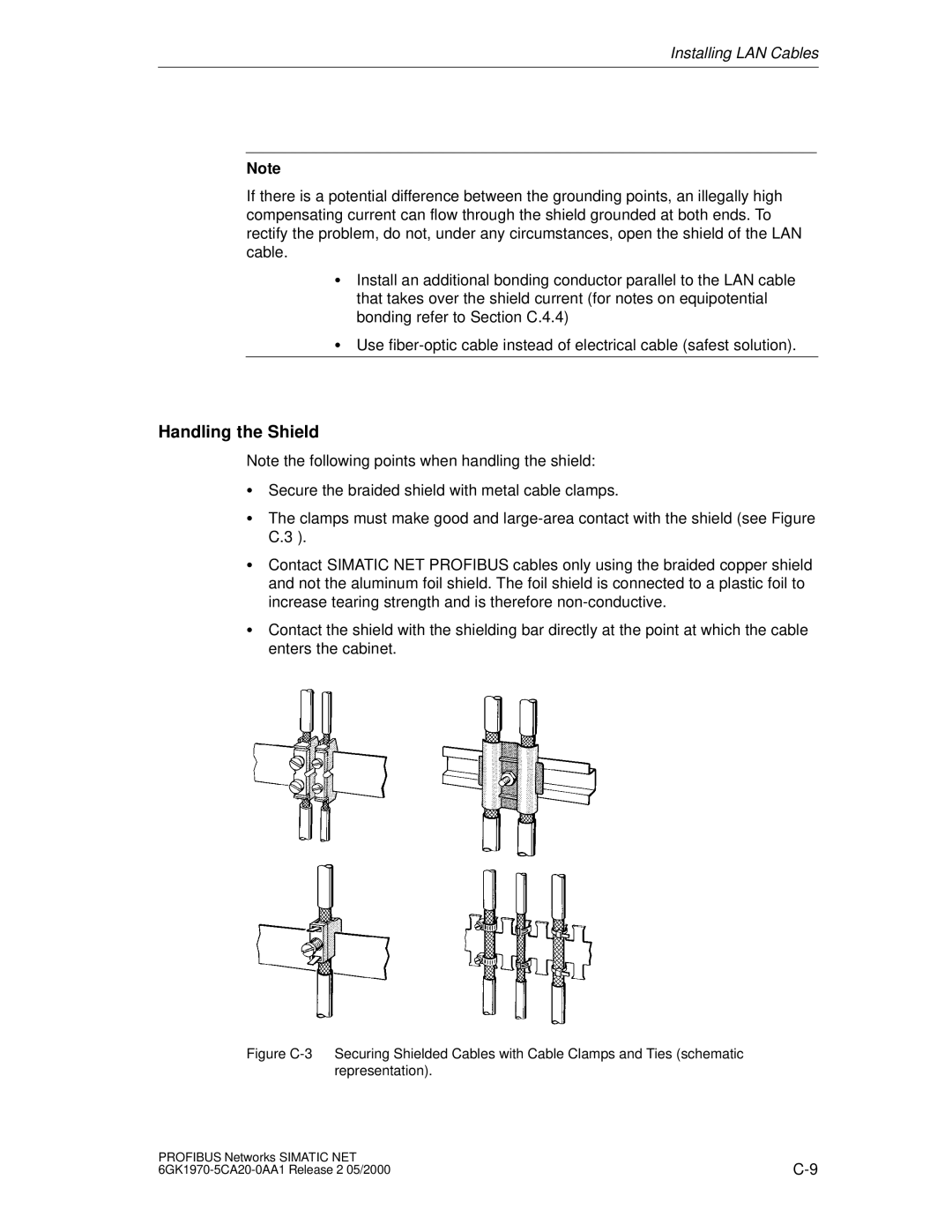 Siemens SIMATIC NET PROFIBUS manual Handling the Shield 