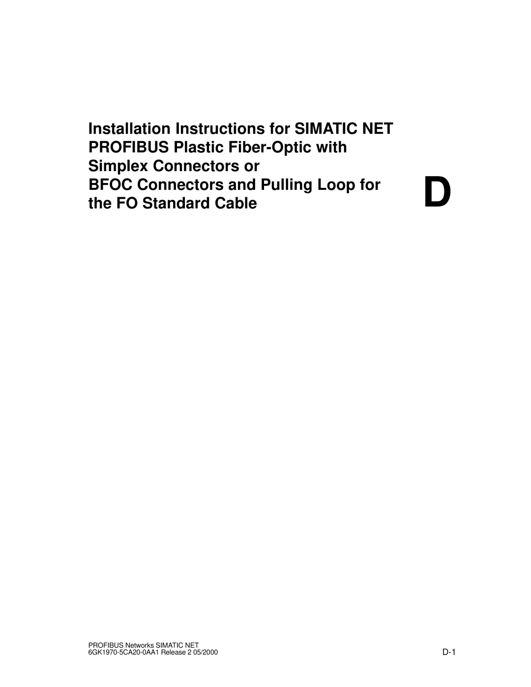 Siemens SIMATIC NET PROFIBUS manual 