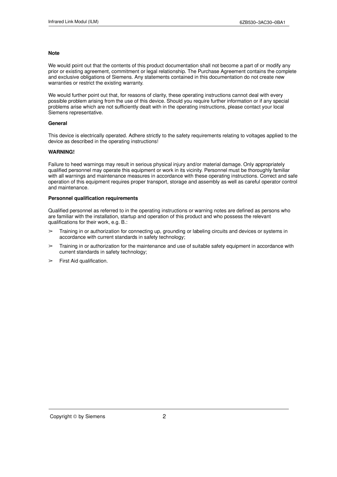 Siemens SIMATIC NET PROFIBUS manual General, Personnel qualification requirements 