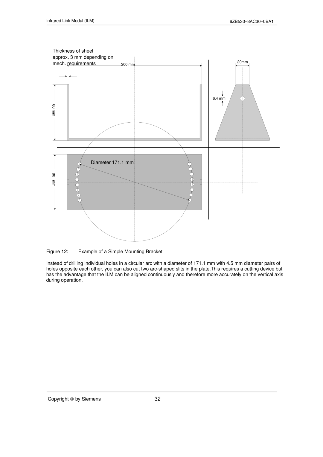 Siemens SIMATIC NET PROFIBUS manual Thickness of sheet Approx mm depending on 