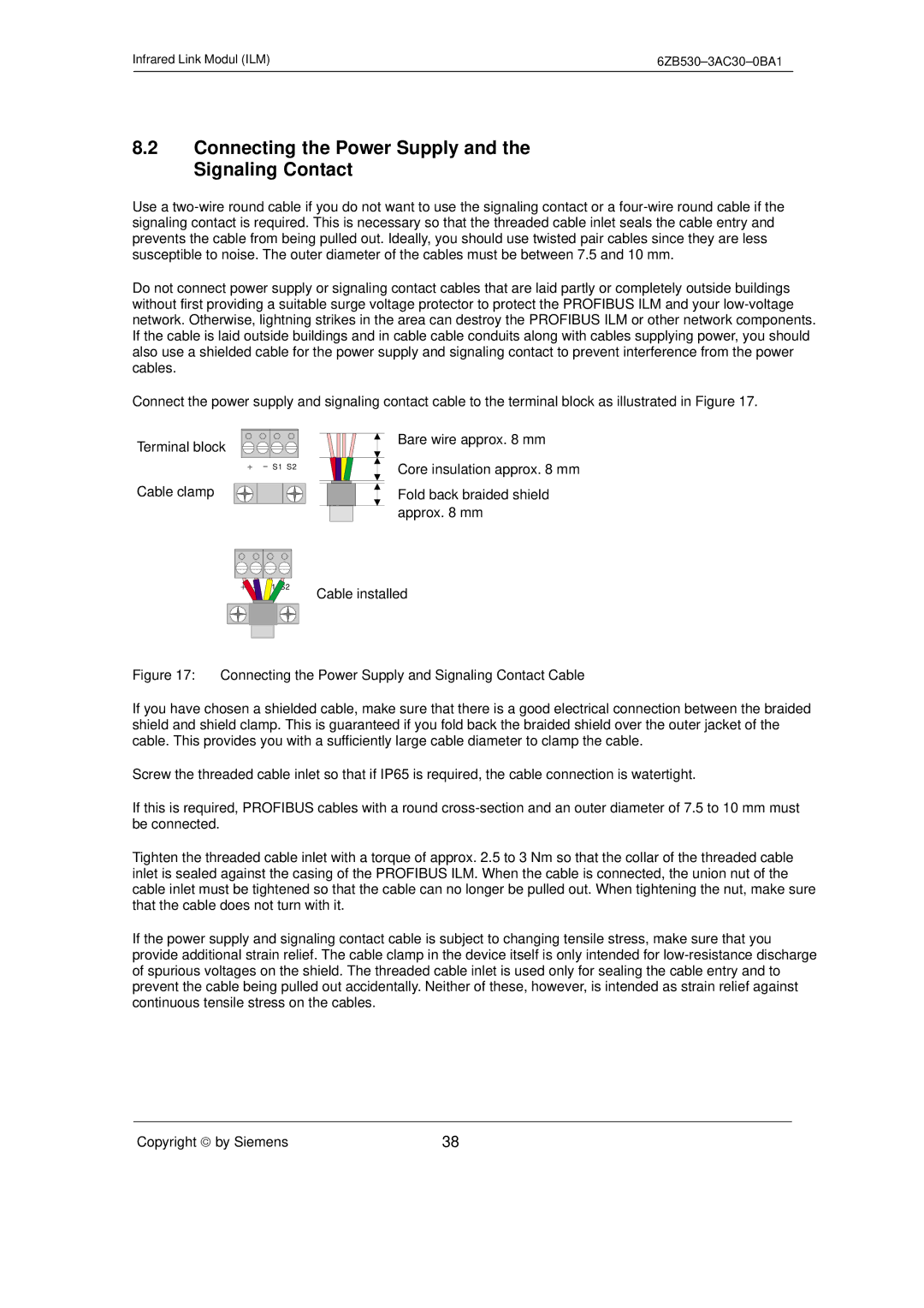 Siemens SIMATIC NET PROFIBUS manual Connecting the Power Supply and the Signaling Contact 