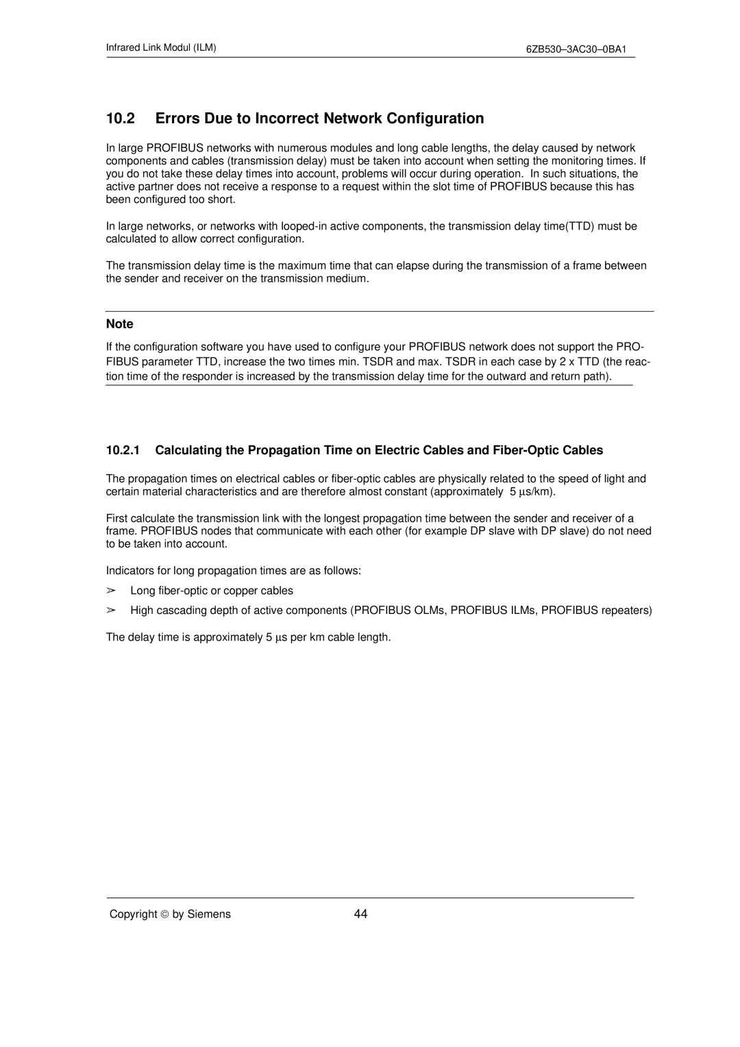 Siemens SIMATIC NET PROFIBUS manual Errors Due to Incorrect Network Configuration 