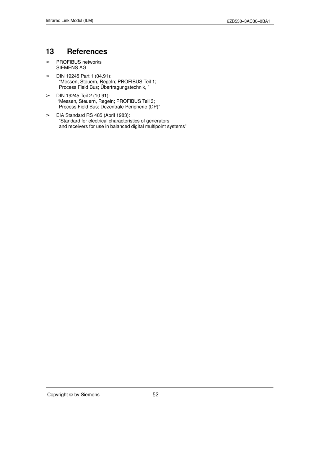 Siemens SIMATIC NET PROFIBUS manual References 