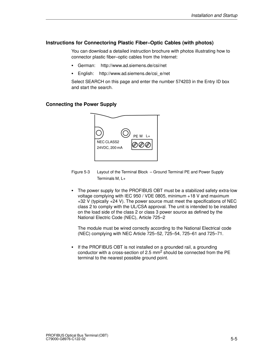 Siemens SIMATIC NET PROFIBUS manual PE M L+ NEC CLASS2 