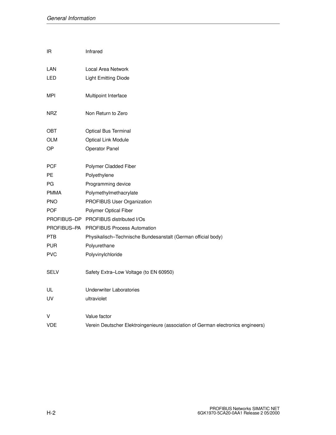 Siemens SIMATIC NET PROFIBUS manual General Information 