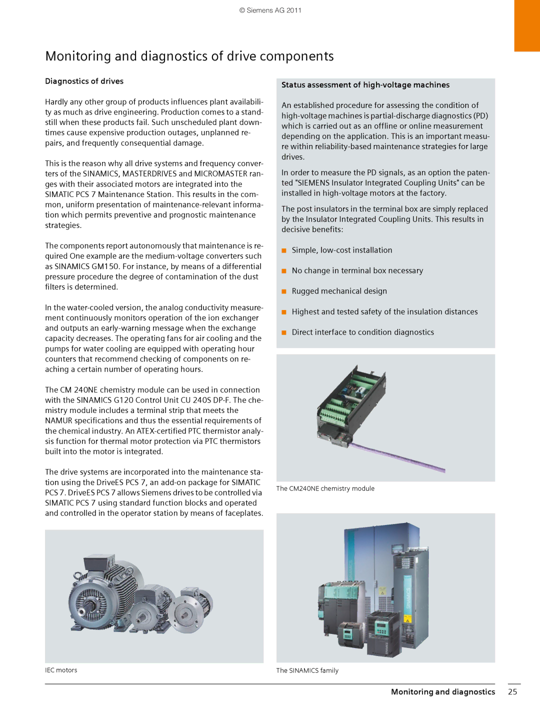 Siemens SIMATIC PCS 7 brochure Monitoring and diagnostics of drive components, Diagnostics of drives 