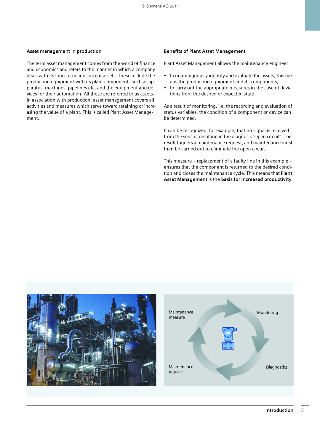 Siemens SIMATIC PCS 7 brochure Asset management in production, Benefits of Plant Asset Management 