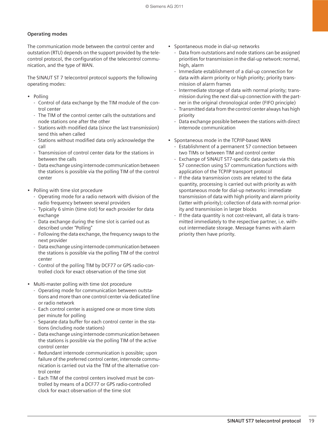 Siemens SIMATICS PCS7 brochure Operating modes 