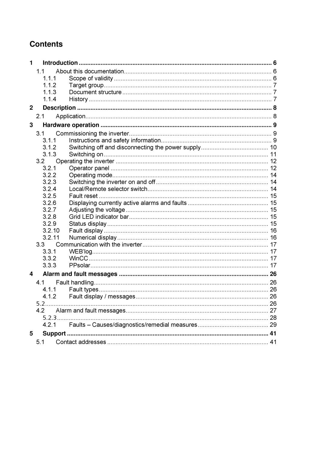 Siemens SINVERT 350 manual Contents 