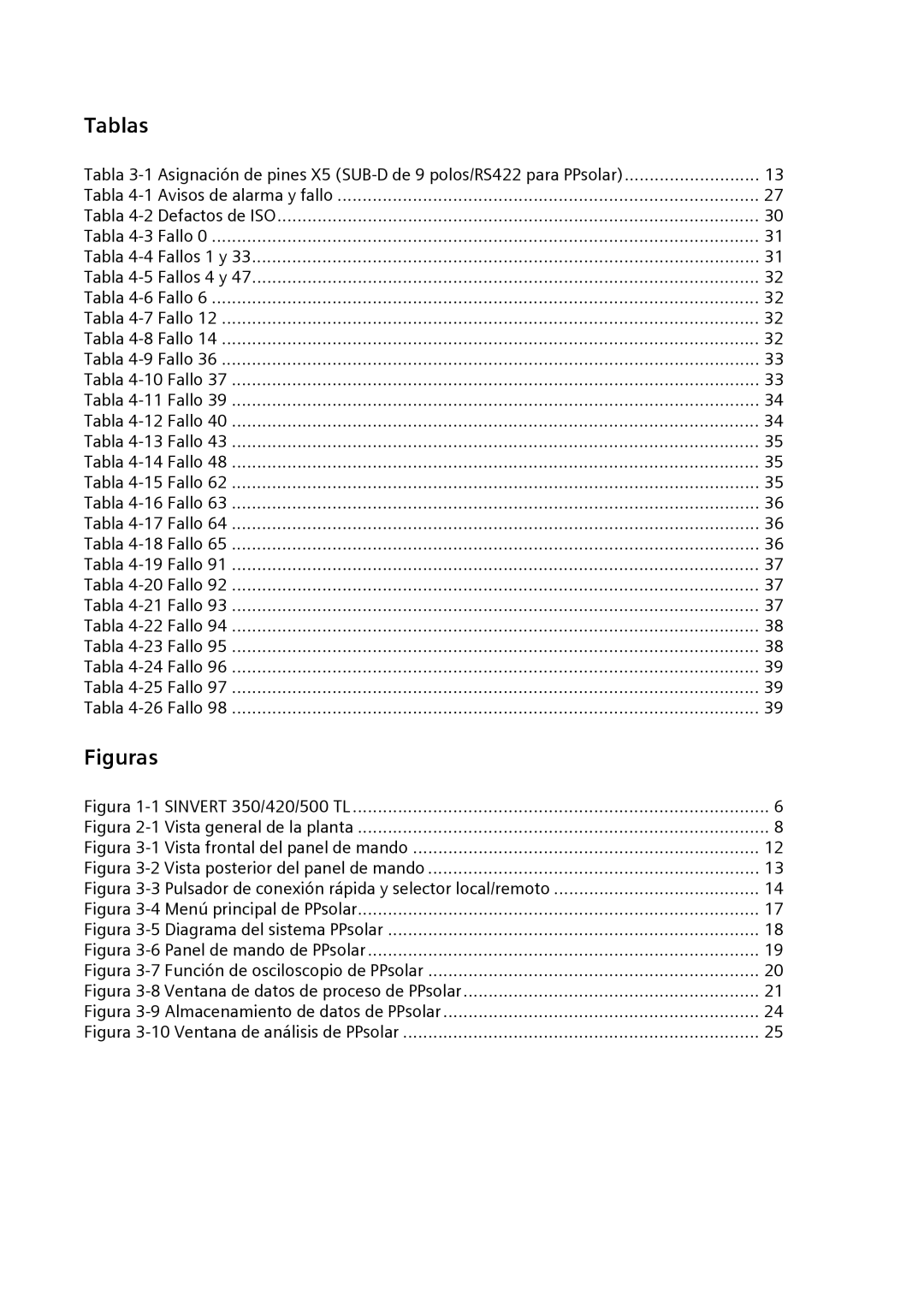 Siemens SINVERT 350 manual Tablas, Figuras 