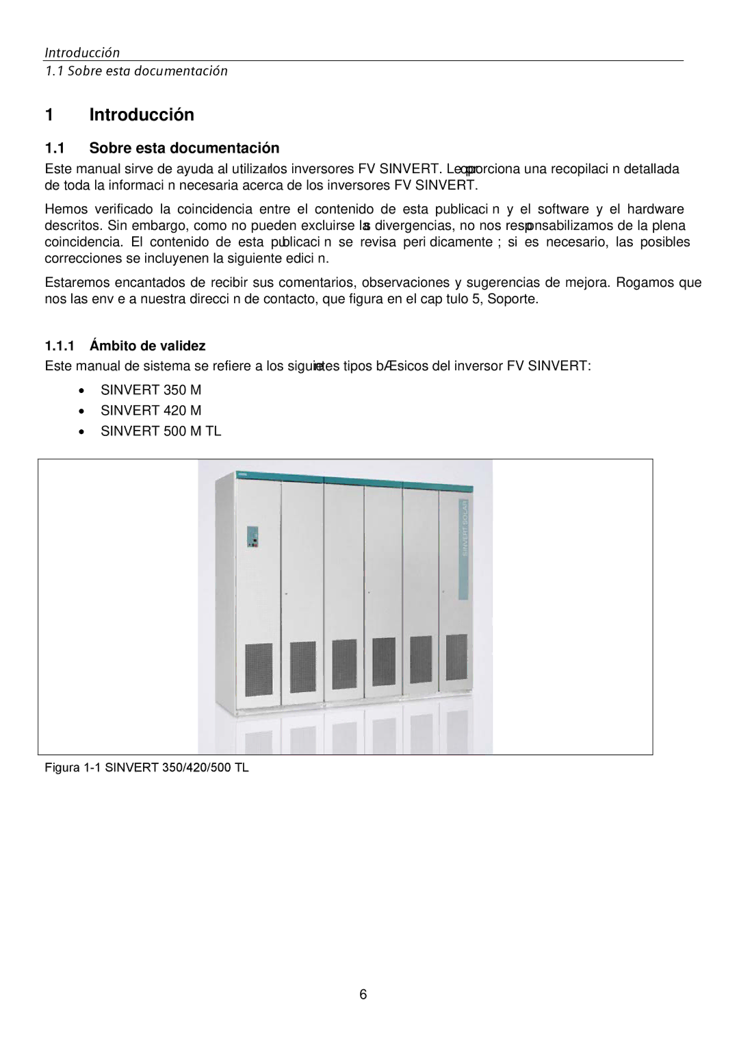 Siemens SINVERT 350 manual Introducción, Sobre esta documentación, 1 Ámbito de validez 