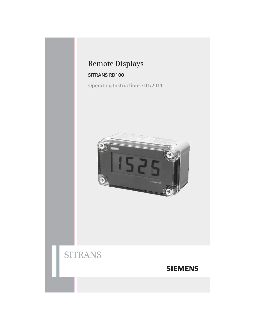 Siemens SITRANS RD100 operating instructions 