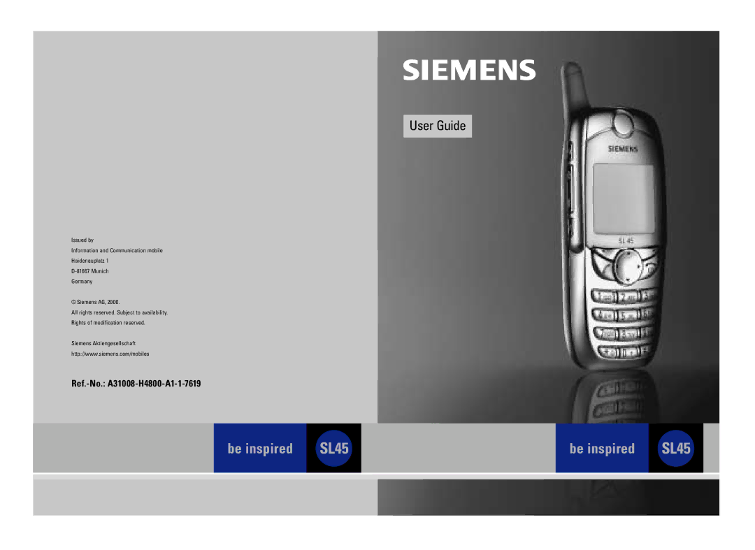 Siemens SL45 manual 