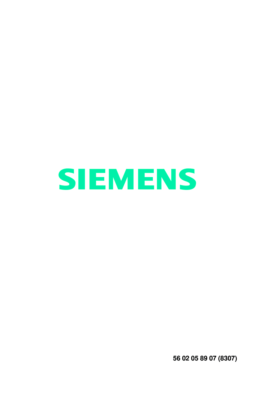 Siemens SL95A, SL84A, SL34A manual 56 02 05 89 07 