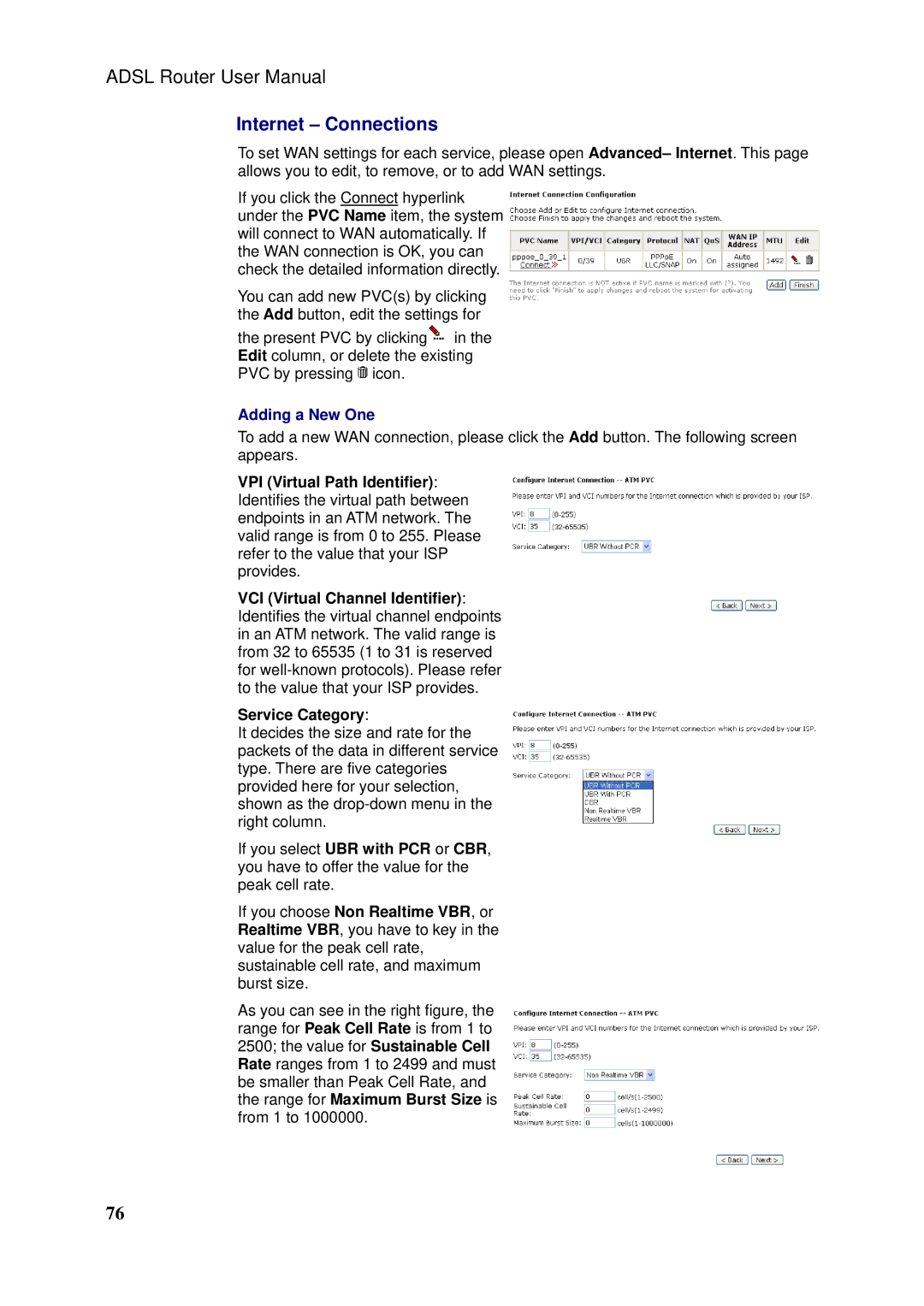 Siemens SLI-5310-I IAD manual Internet Connections, Adding a New One 