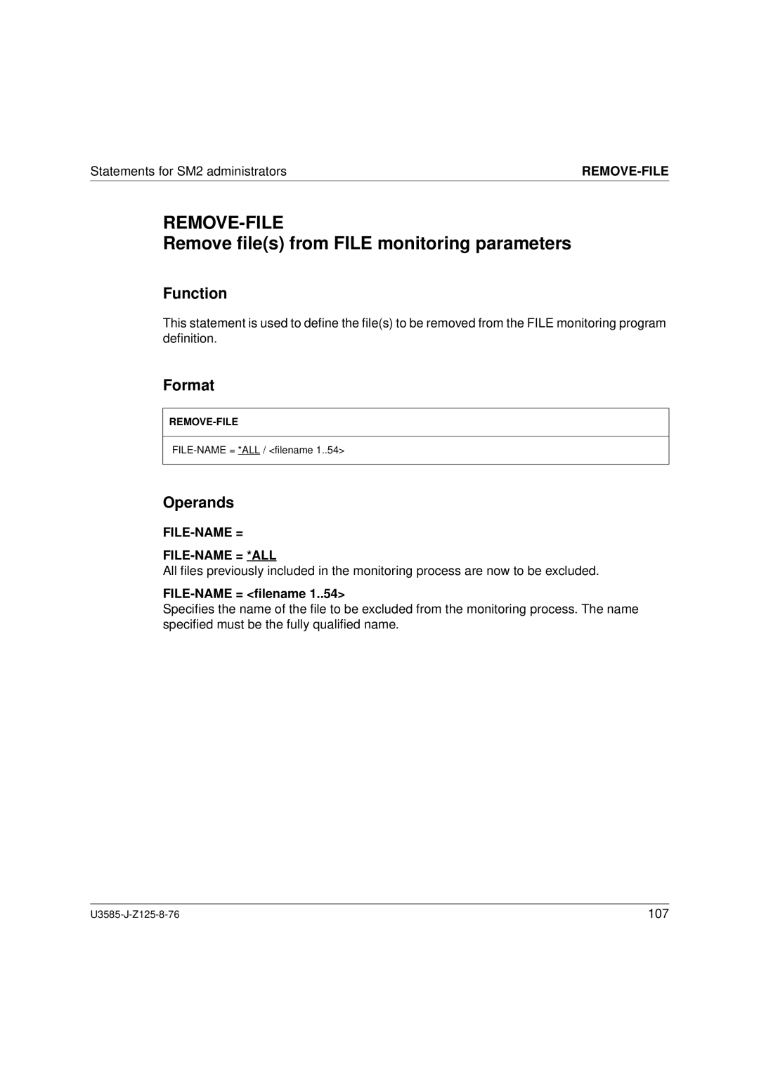 Siemens U3585-J-Z125-8-76 1 manual Remove-File, Remove ﬁles from File monitoring parameters, File-Name = File-Name = *All 