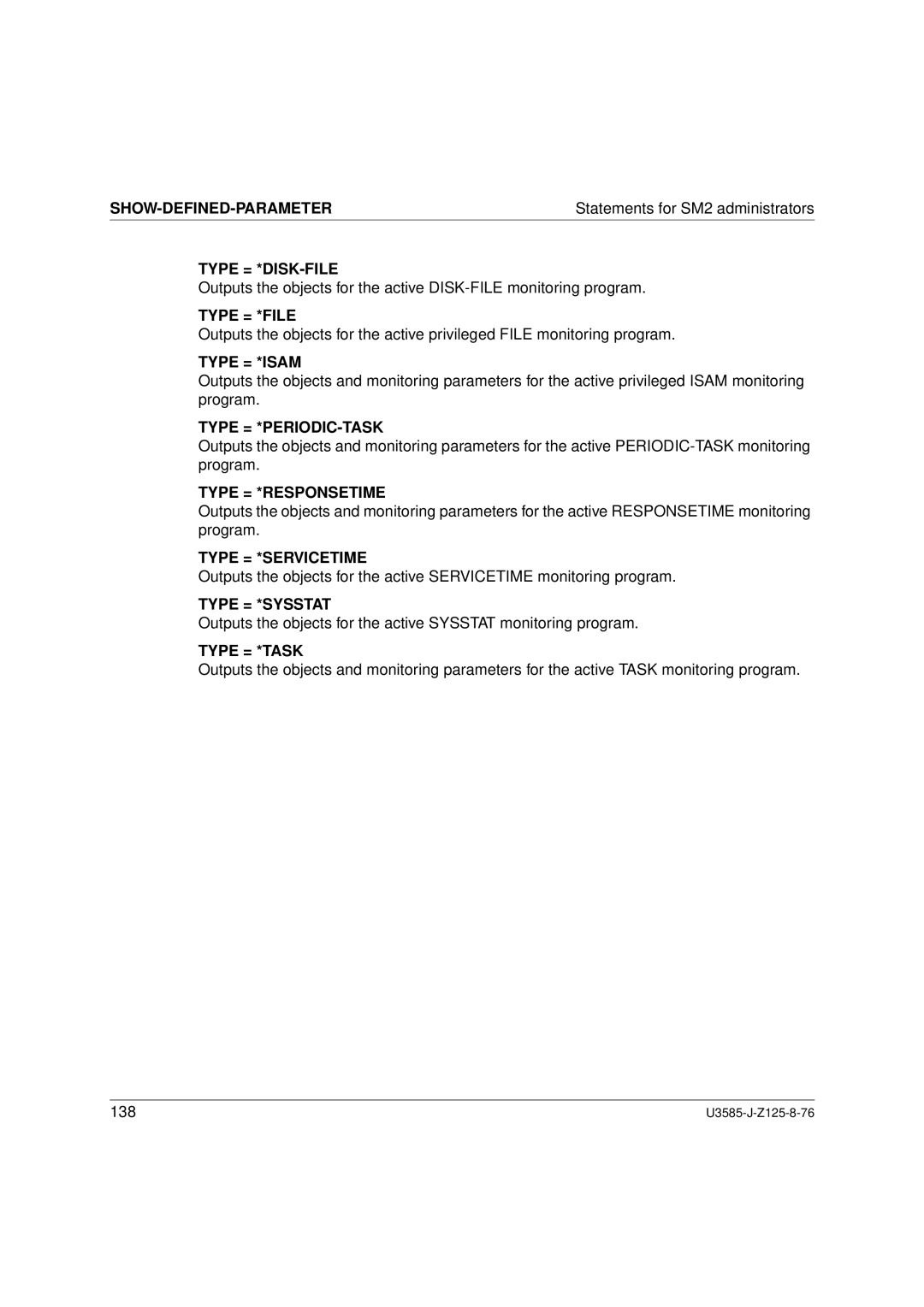 Siemens SM2 monitoring system, U3585-J-Z125-8-76 1 manual Type = *DISK-FILE 