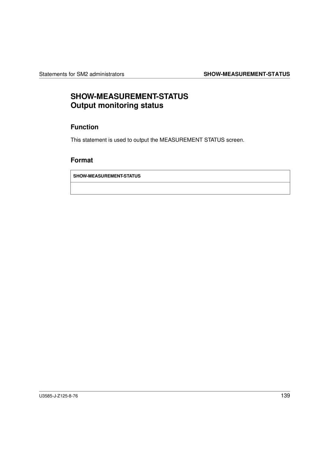 Siemens U3585-J-Z125-8-76 1, SM2 monitoring system manual Show-Measurement-Status, Output monitoring status 