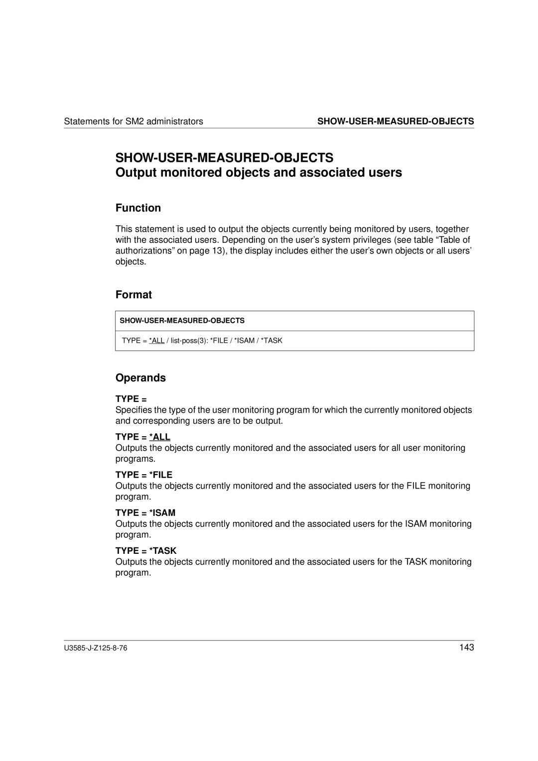 Siemens U3585-J-Z125-8-76 1 manual Show-User-Measured-Objects, Output monitored objects and associated users 