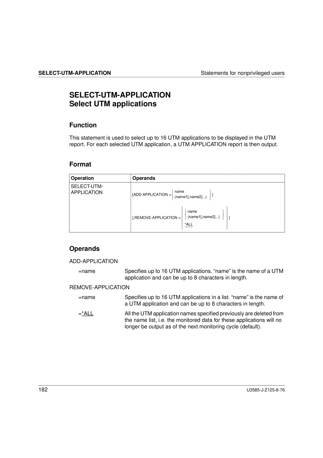 Siemens SM2 monitoring system manual Select-Utm-Application, Select UTM applications, Add-Application, Remove-Application 