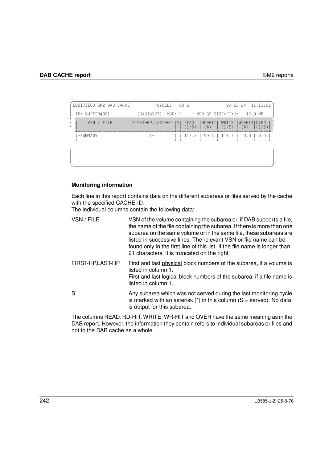 Siemens SM2 monitoring system, U3585-J-Z125-8-76 1 manual VSN / File, First-Hp,Last-Hp 