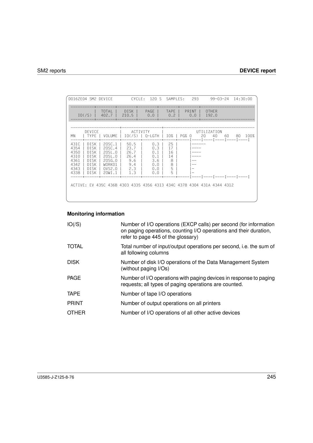 Siemens U3585-J-Z125-8-76 1, SM2 monitoring system manual Device report, Tape, Print, Other 