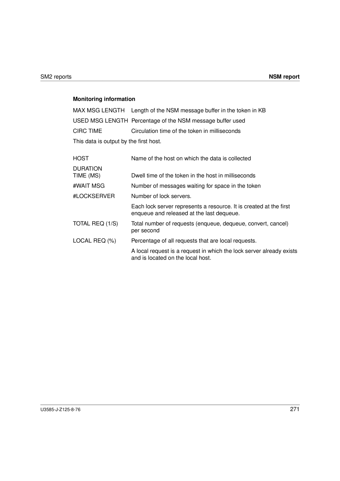 Siemens U3585-J-Z125-8-76 1, SM2 monitoring system manual NSM report 