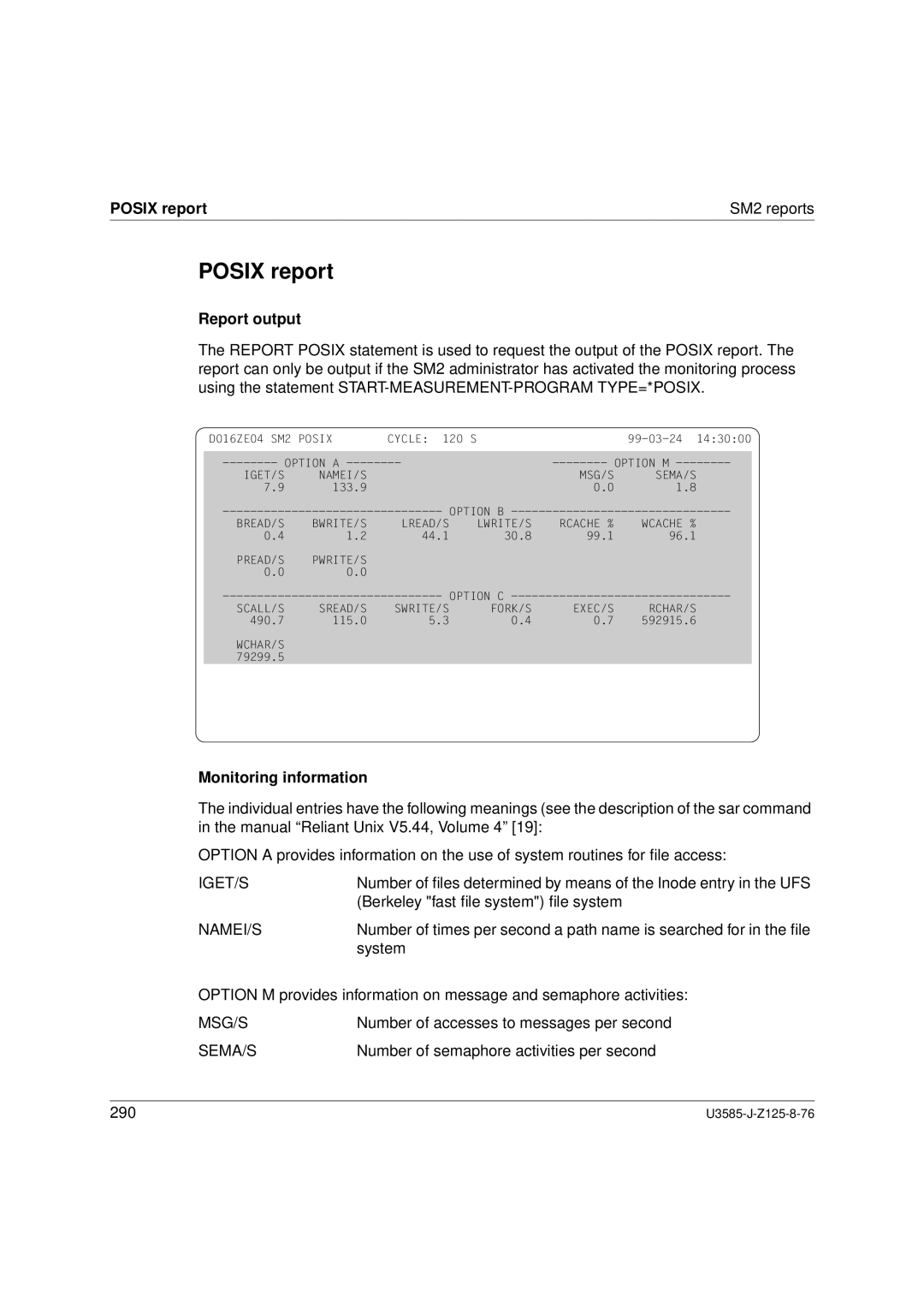 Siemens SM2 monitoring system, U3585-J-Z125-8-76 1 manual Posix report SM2 reports 