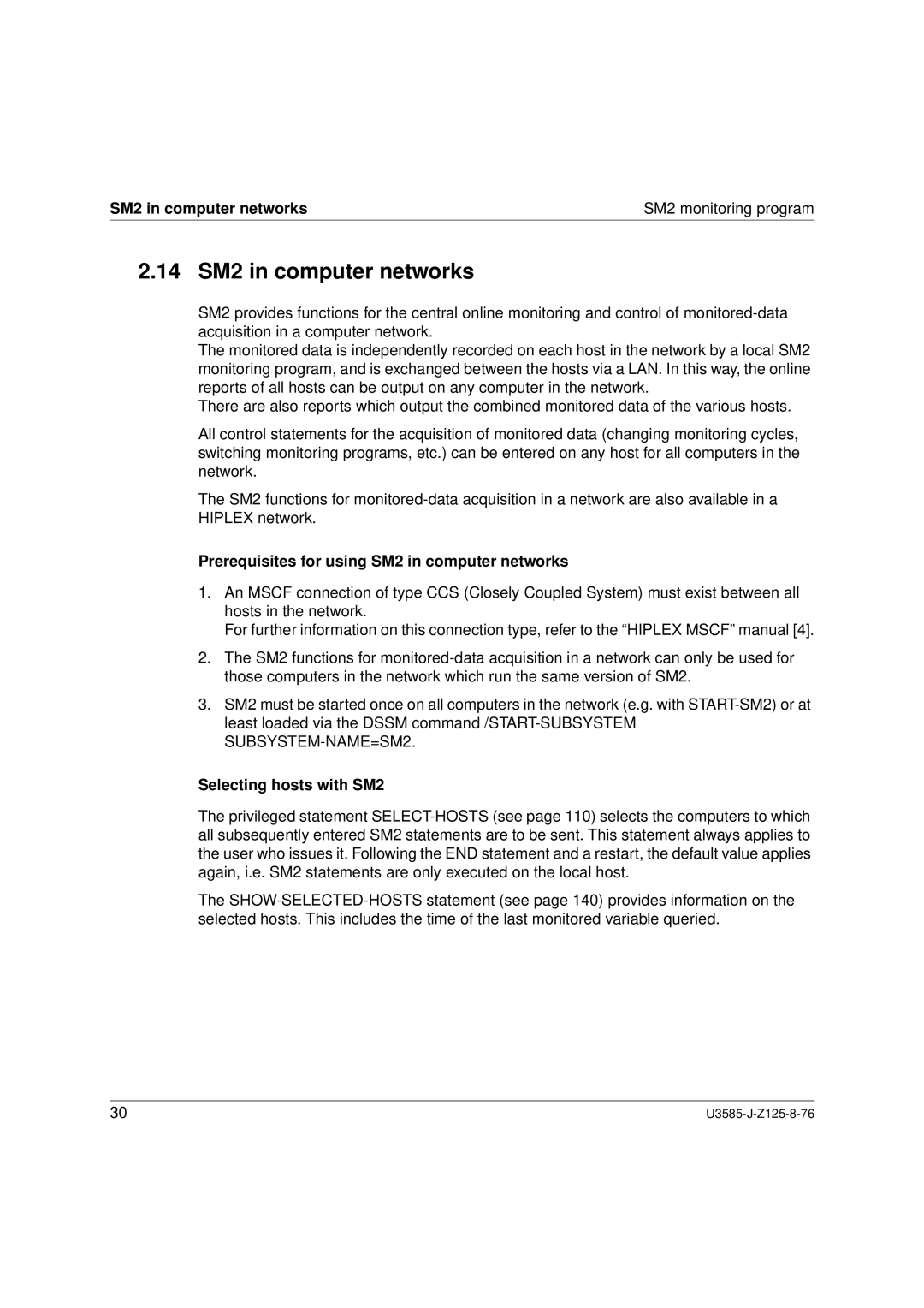 Siemens SM2 monitoring system manual 14 SM2 in computer networks, SM2 in computer networks SM2 monitoring program 