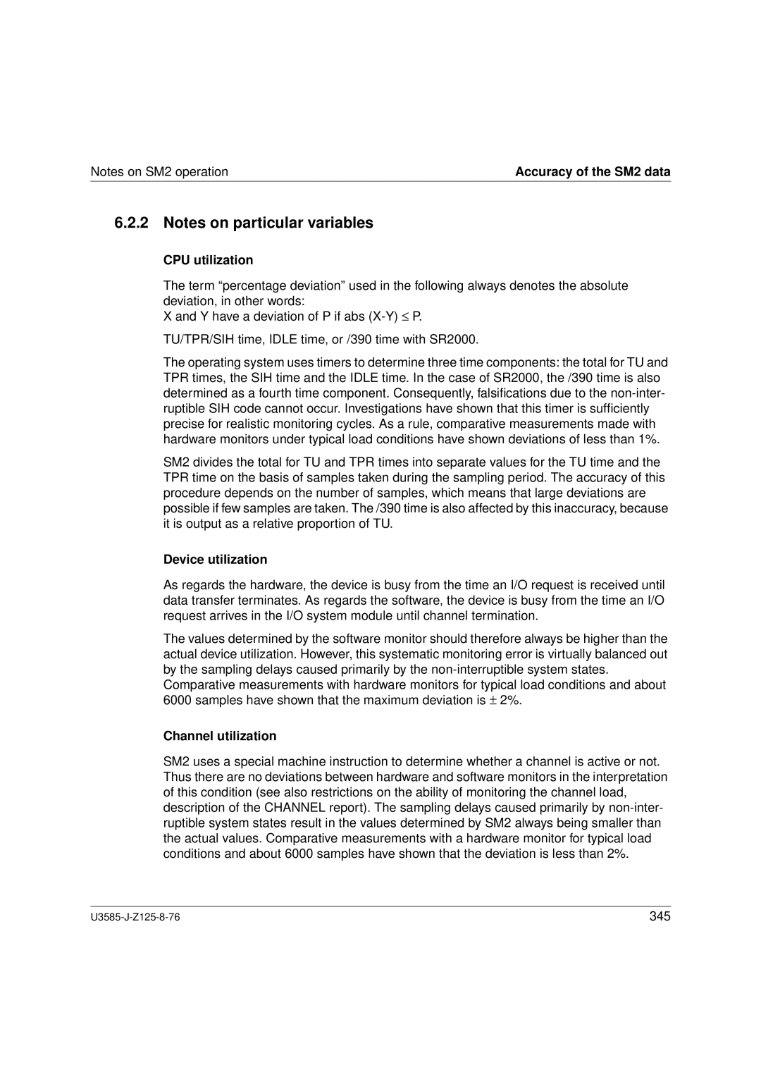 Siemens U3585-J-Z125-8-76 1, SM2 monitoring system manual CPU utilization, Device utilization, Channel utilization 