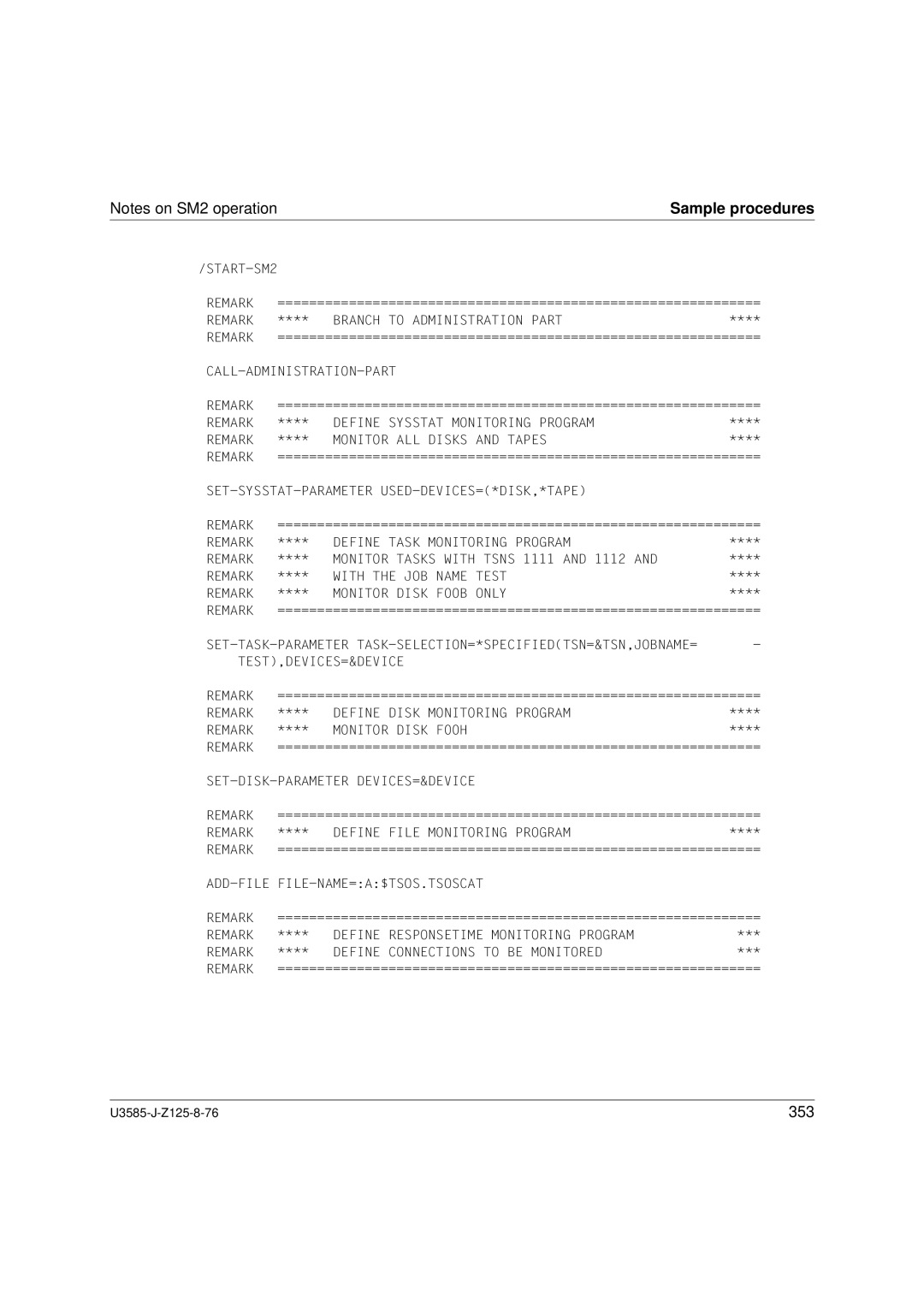 Siemens U3585-J-Z125-8-76 1, SM2 monitoring system manual 353 