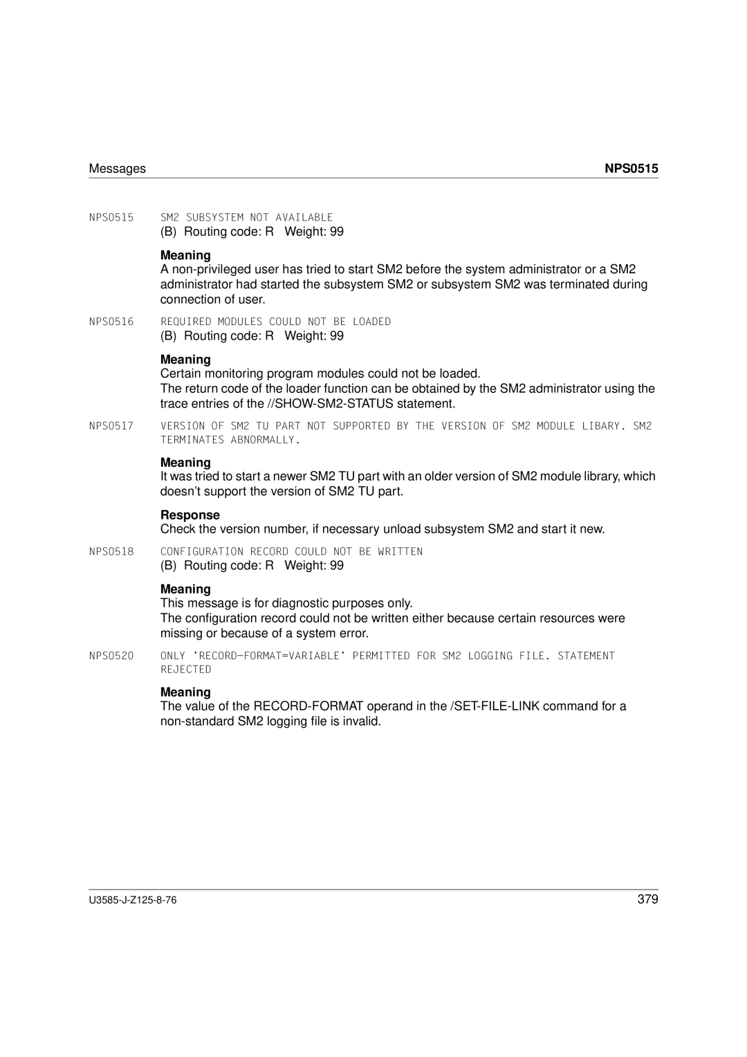 Siemens U3585-J-Z125-8-76 1, SM2 monitoring system manual NPS0515 