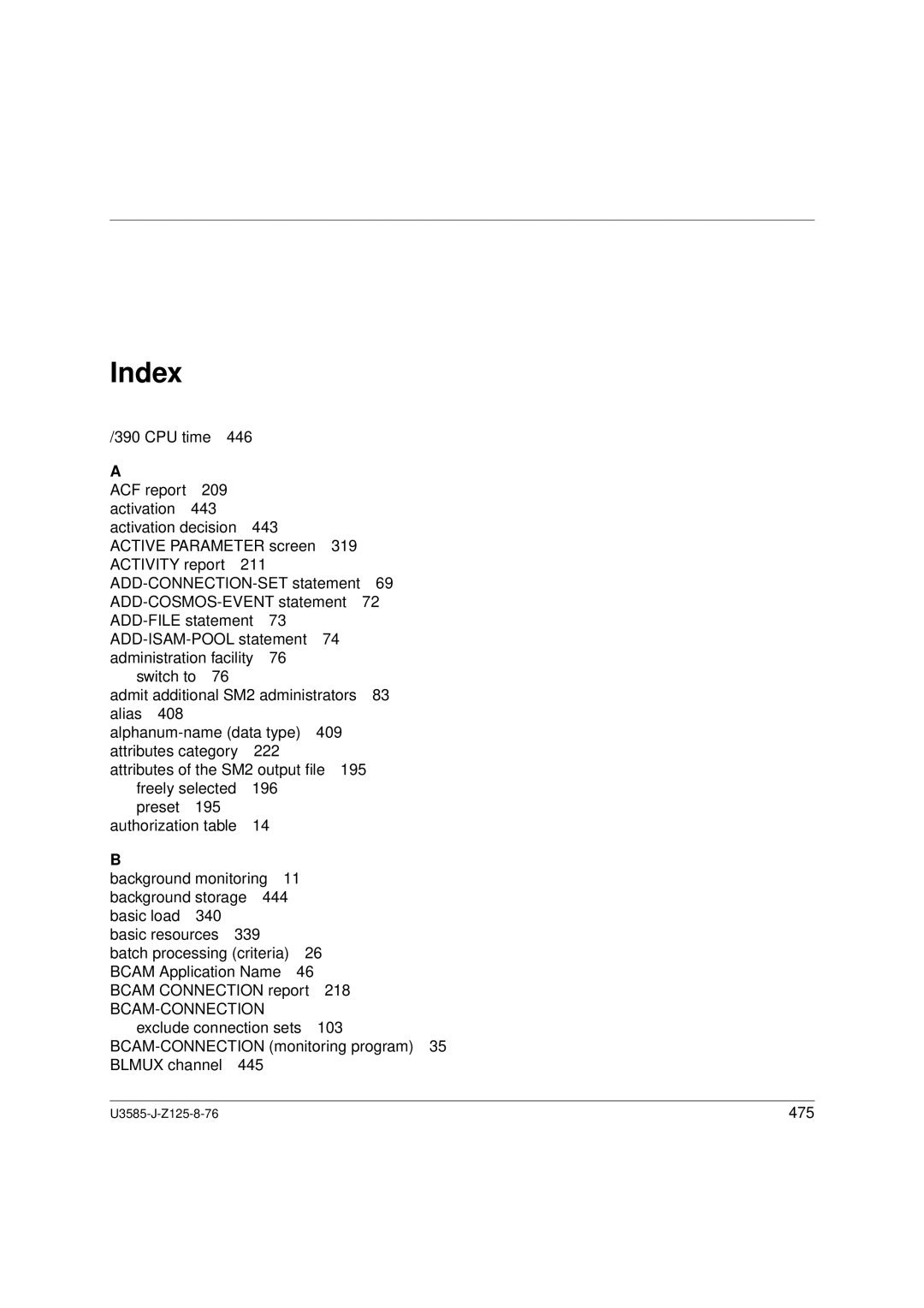 Siemens U3585-J-Z125-8-76 1, SM2 monitoring system manual Index 