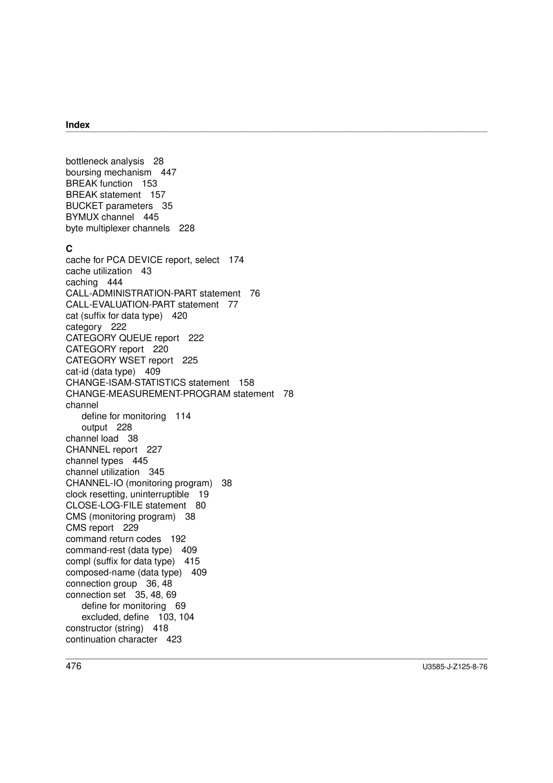 Siemens SM2 monitoring system, U3585-J-Z125-8-76 1 manual Index 