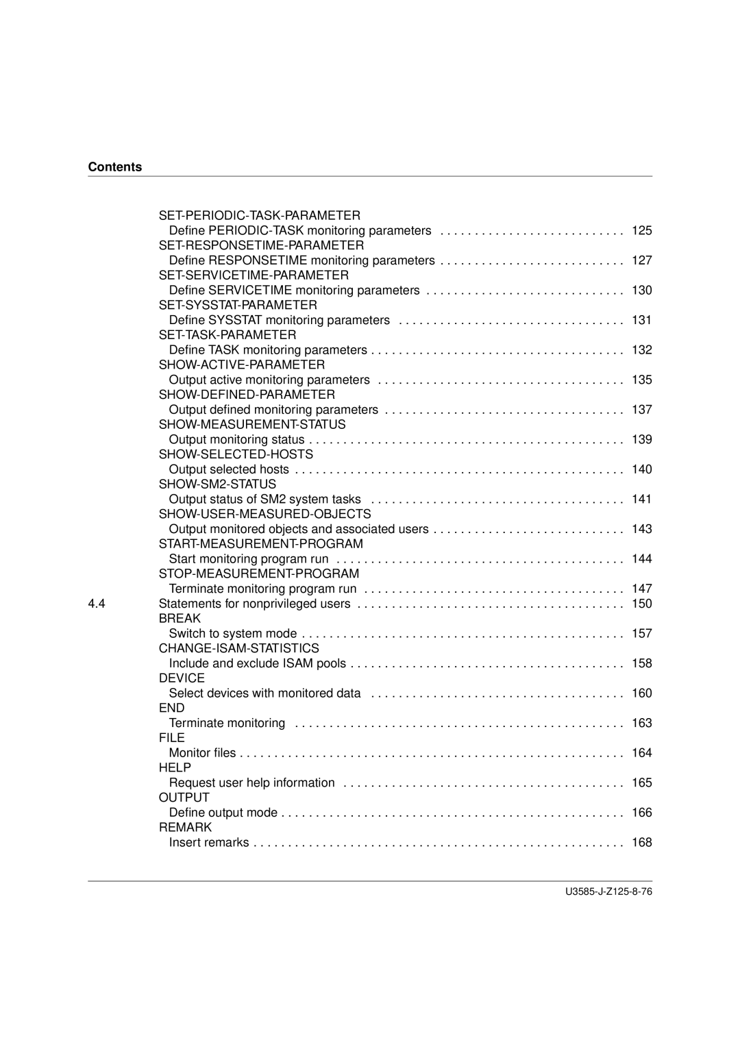 Siemens SM2 monitoring system Set-Periodic-Task-Parameter, Set-Responsetime-Parameter, Set-Sysstat-Parameter, Break, Help 